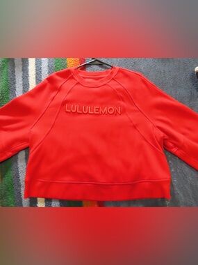 lululemon athletica Red Crewneck Sweatshirt
